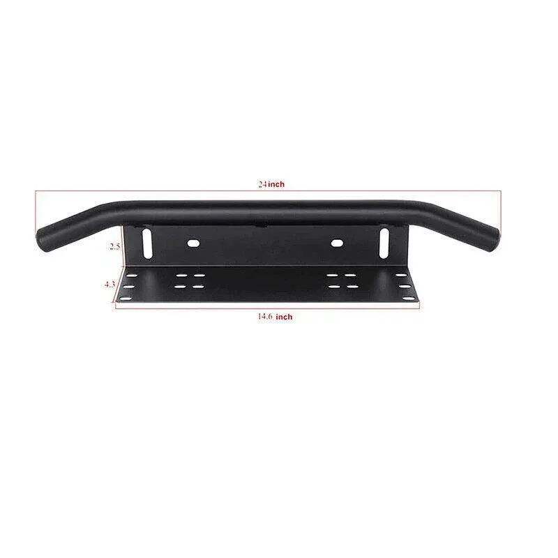 24inch Bull Bar Front Bumper License Number Plate Mount Bracket Led Light Holder view 4
