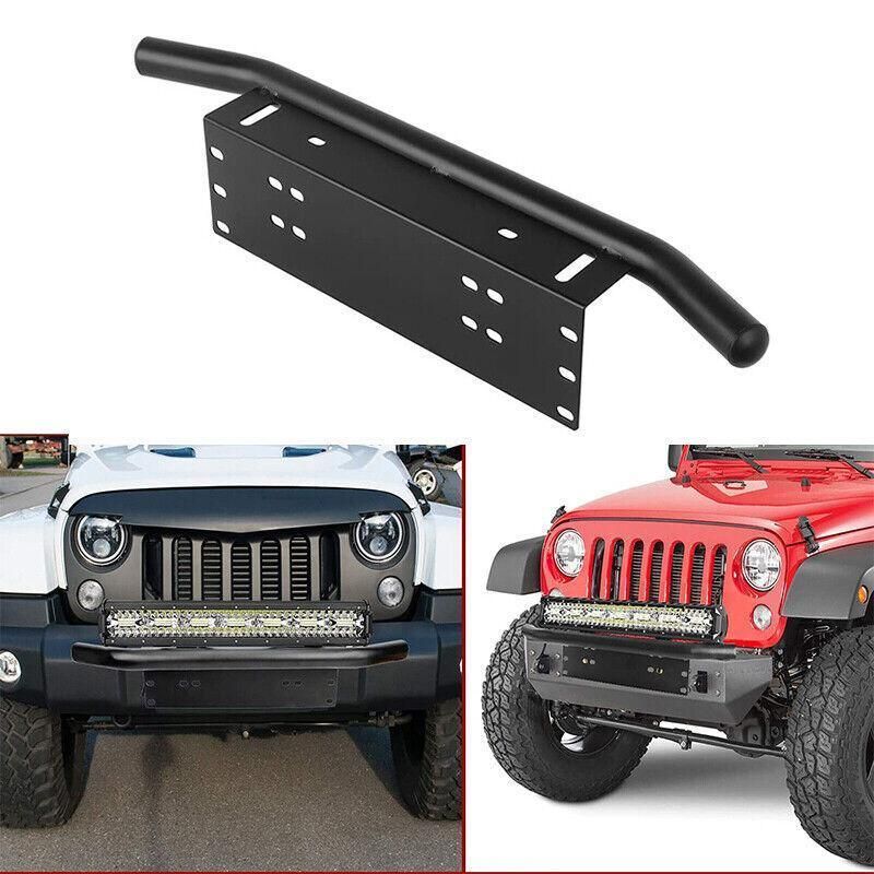 24inch Bull Bar Front Bumper License Number Plate Mount Bracket Led Light Holder view 7