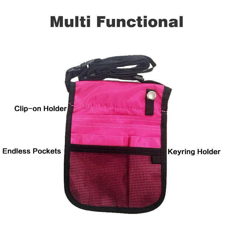 Nurse Pouch Waist Bag Medical Tool Organizer Pocket Belt with Keyring - Light Blue view 5