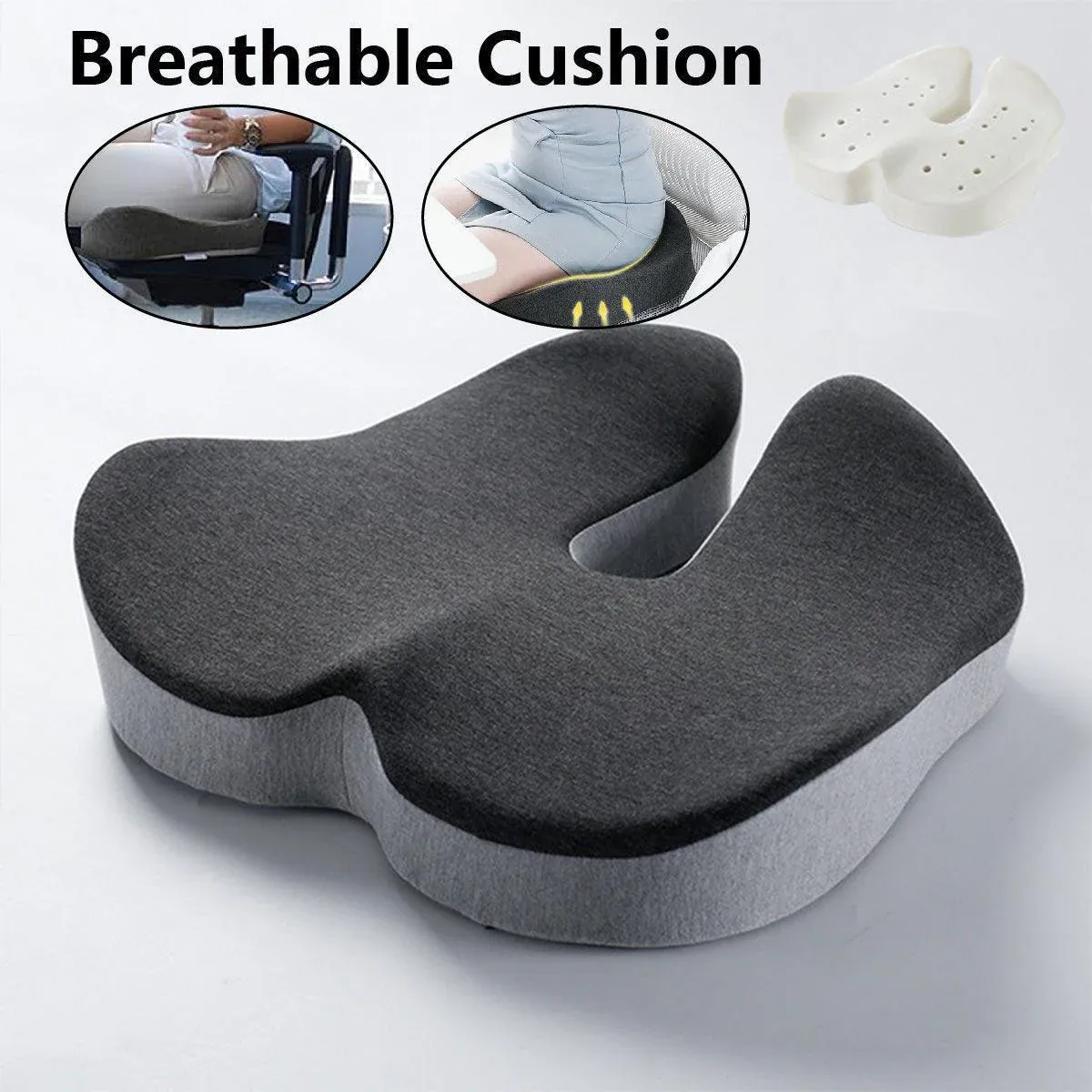 Slow Rebound Memory Foam Seat Cushion Office Chair Pad for Sedentary Hip Support view 7