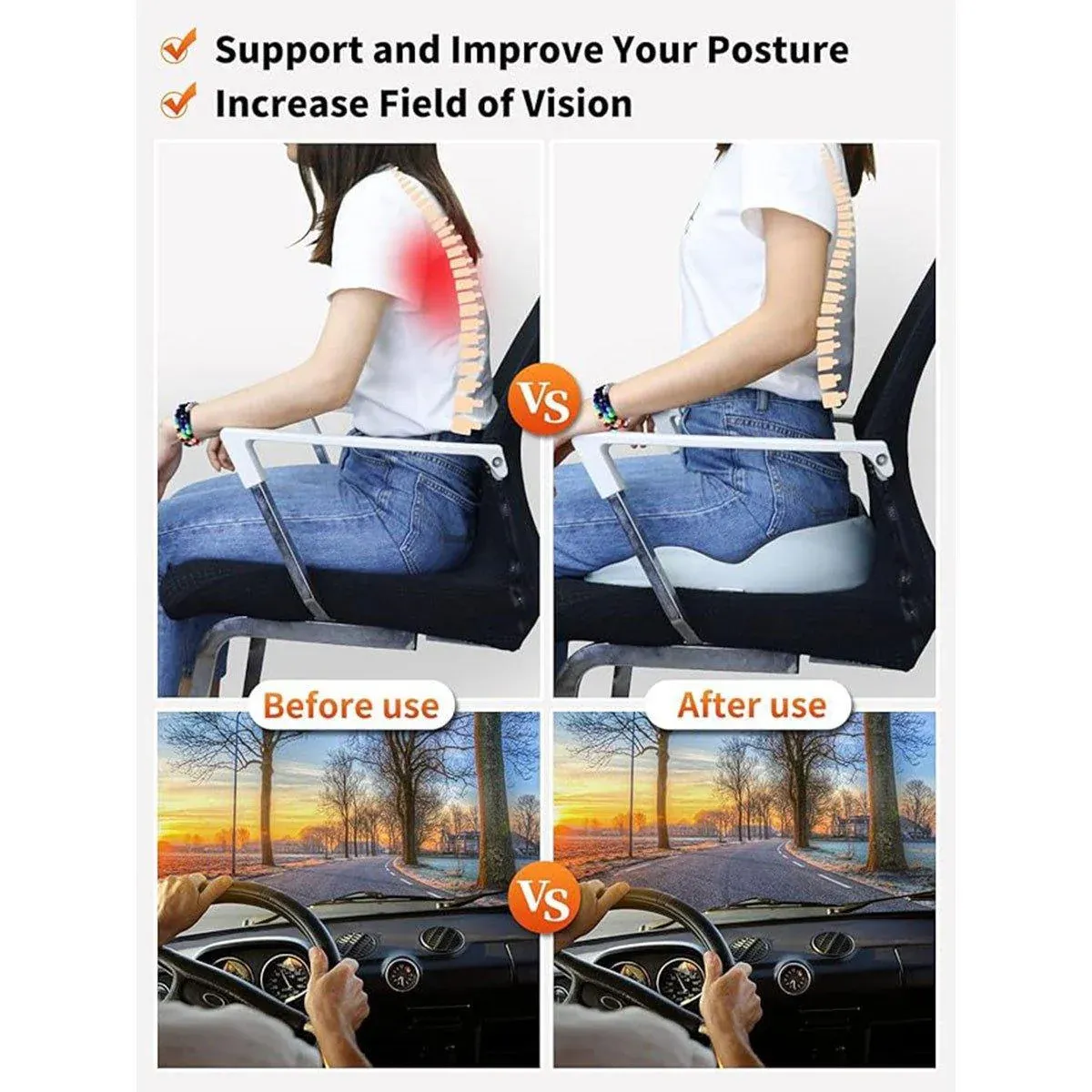 Slow Rebound Memory Foam Seat Cushion Office Chair Pad for Sedentary Hip Support view 9