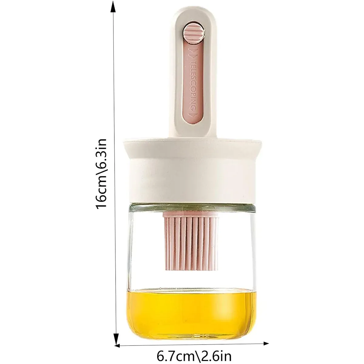 2pcs Glass Oil Bottles with Silicone Brush for Kitchen Cooking Oil Dispenser Set view 3