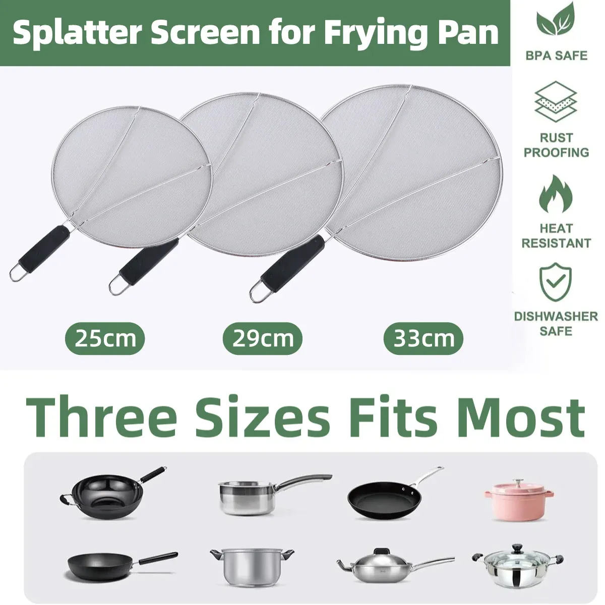 Stainless Steel Mesh Cover Anti Scald Filter Screen Anti Splash Lid For view 2