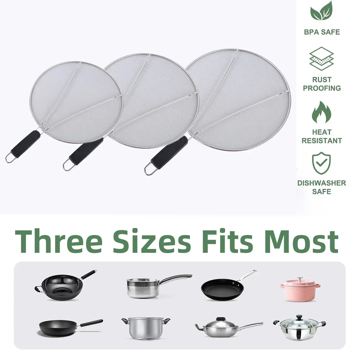 Stainless Steel Mesh Cover Anti Scald Filter Screen Anti Splash Lid For view 7
