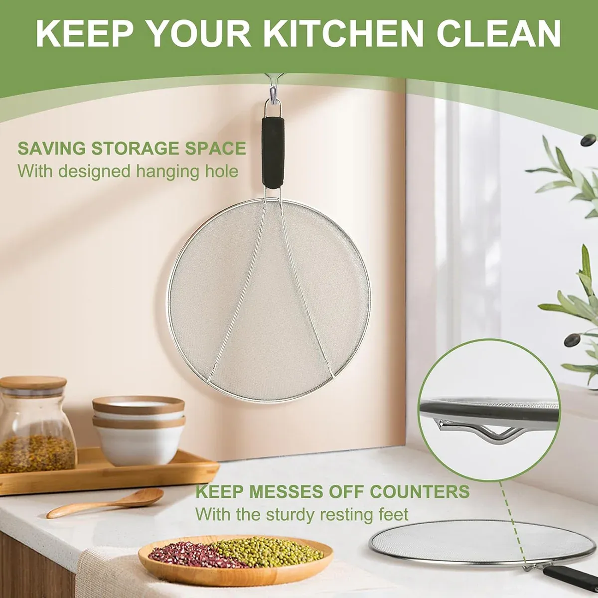Stainless Steel Mesh Cover Anti Scald Filter Screen Anti Splash Lid For view 8