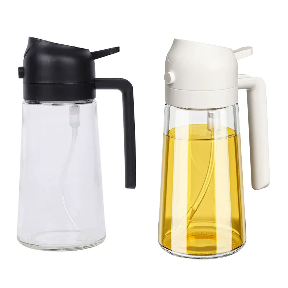 2-in-1 470ml Glass Oil Bottle Spray Pour Automatic Pressure Control Kitchen view 3