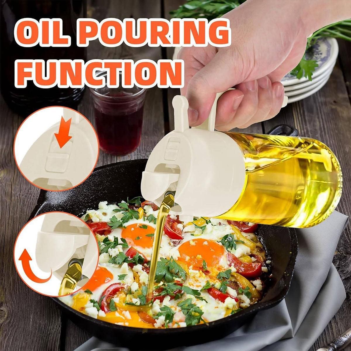 2-in-1 470ml Glass Oil Bottle Spray Pour Automatic Pressure Control Kitchen view 13