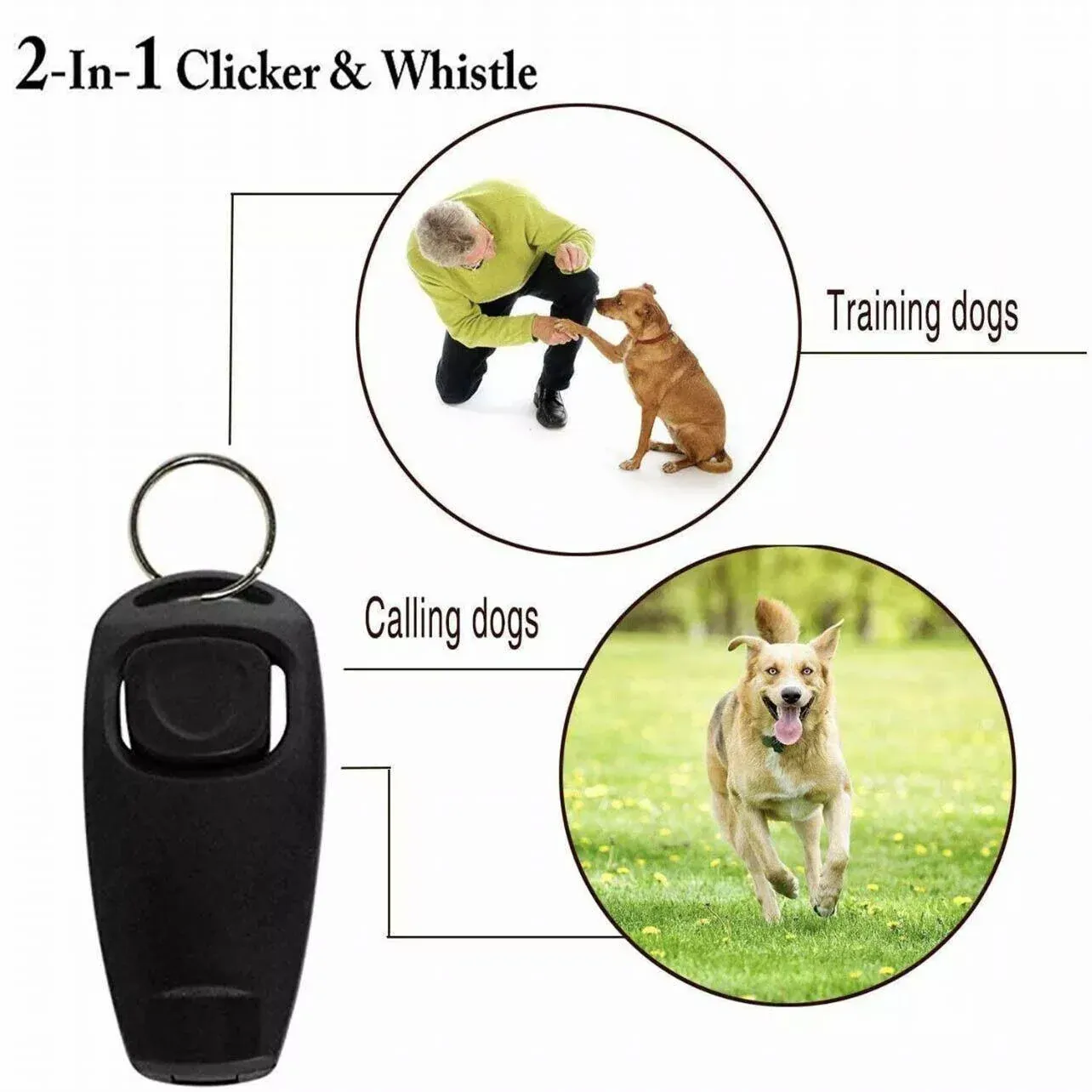 Dog Whistle and Clicker Set for Training Stop Barking Obedience Tool Combo view 6