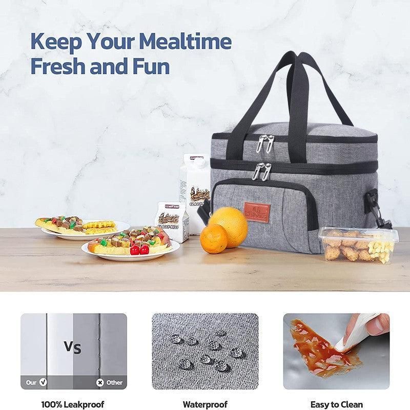10L Insulated Lunch Bag Waterproof Cooler Bag with Strap for Picnic Work Travel view 4