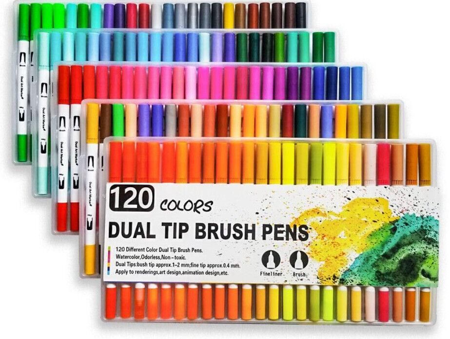 12-120 Watercolor Brush Pen Set Artist Sketch Marker - White-36 Colours view 3
