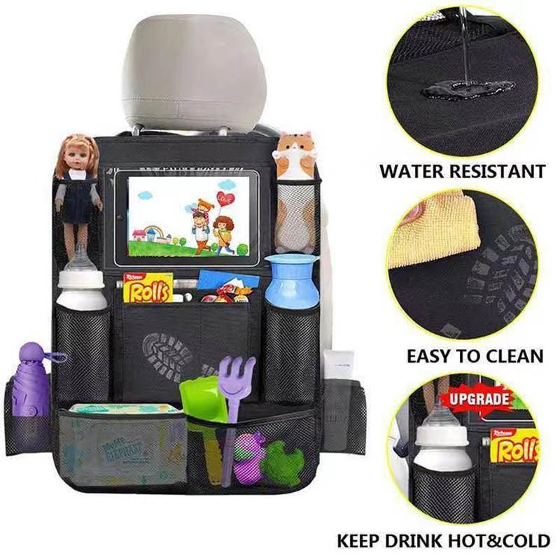 2Pcs Car Back Seat Organiser Travel Storage Bag Organizer Ipad Holder Pocket Au view 3