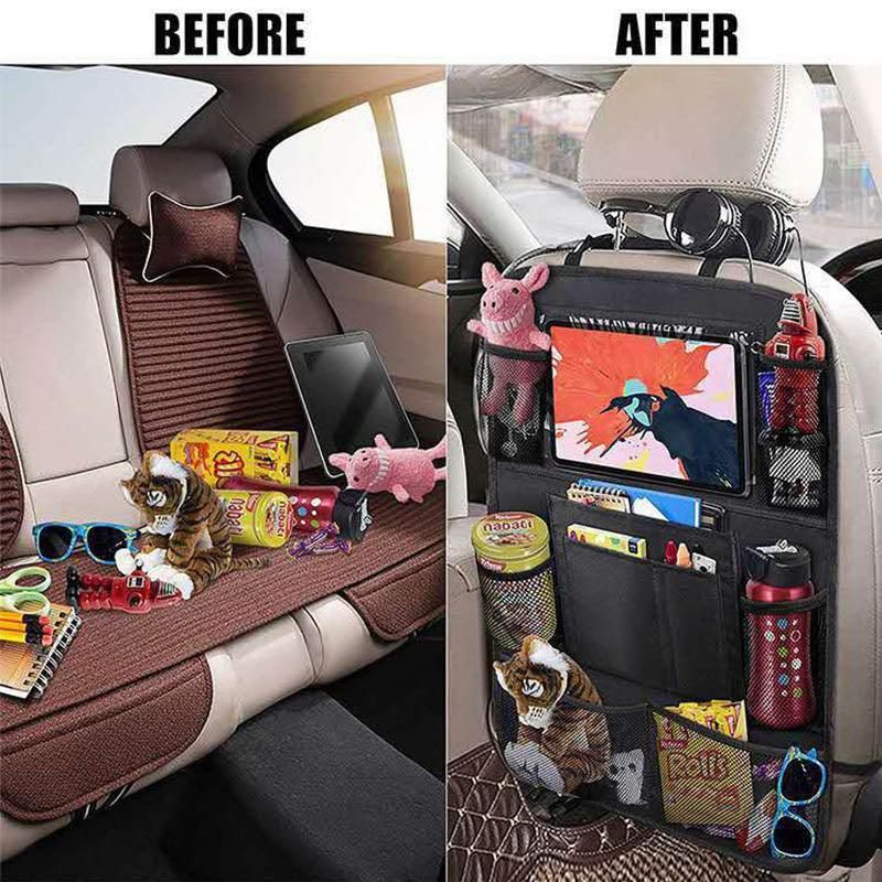 2Pcs Car Back Seat Organiser Travel Storage Bag Organizer Ipad Holder Pocket Au view 4