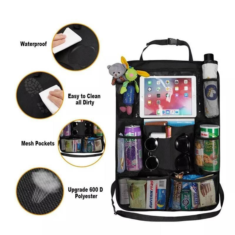 2Pcs Car Back Seat Organiser Travel Storage Bag Organizer Ipad Holder Pocket Au view 6