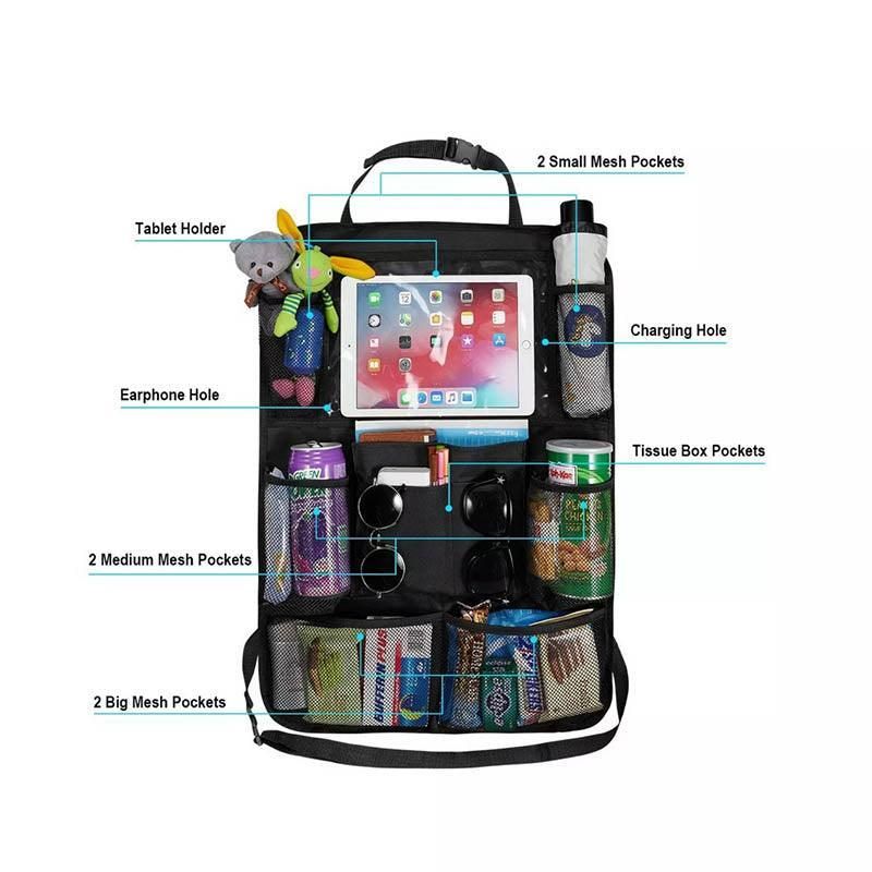 2Pcs Car Back Seat Organiser Travel Storage Bag Organizer Ipad Holder Pocket Au view 7