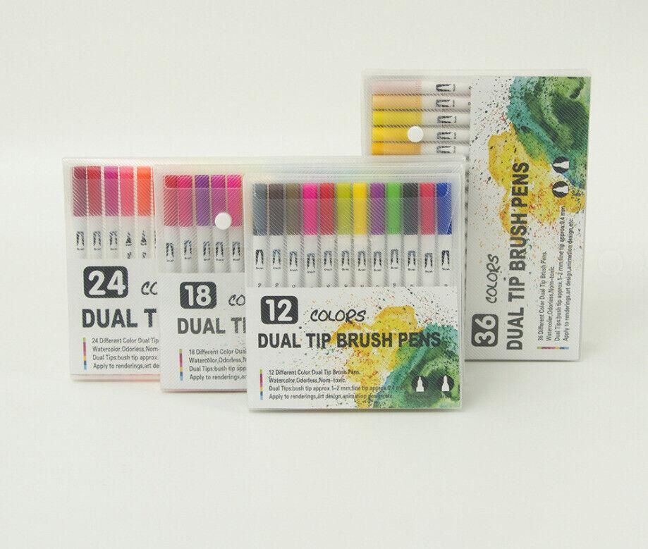 12-120 Watercolor Brush Pen Set Artist Sketch Marker - White-72 Colours view 6