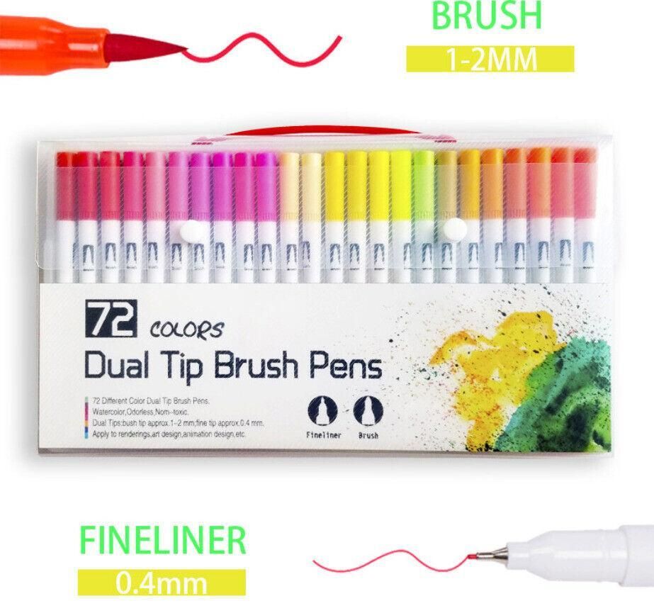 12-120 Watercolor Brush Pen Set Artist Sketch Marker - White-72 Colours view 13