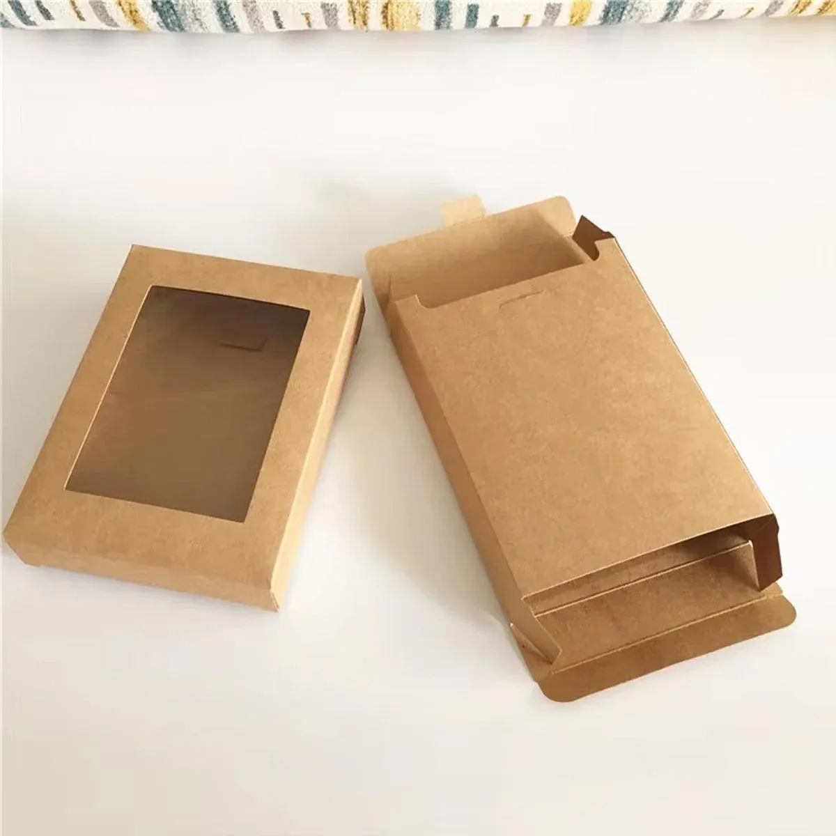 50PCS Kraft Paper Gift Boxes with PVC Window White Black Bakery Packaging view 11