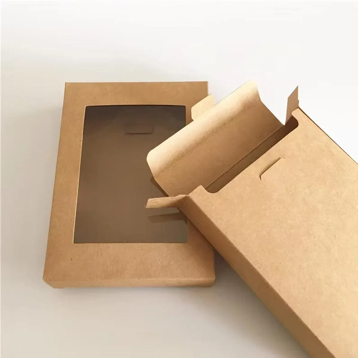 50PCS Kraft Paper Gift Boxes with PVC Window White Black Bakery Packaging view 12