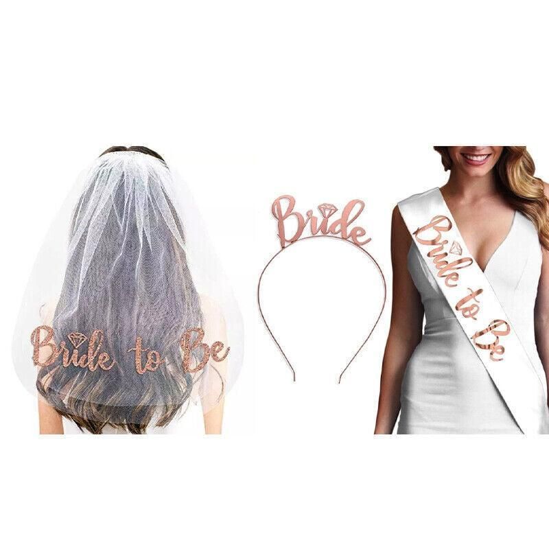 Bride To Be Hen Veil Sash Tiara Hens Night Bridal Shower Kitchen Tea