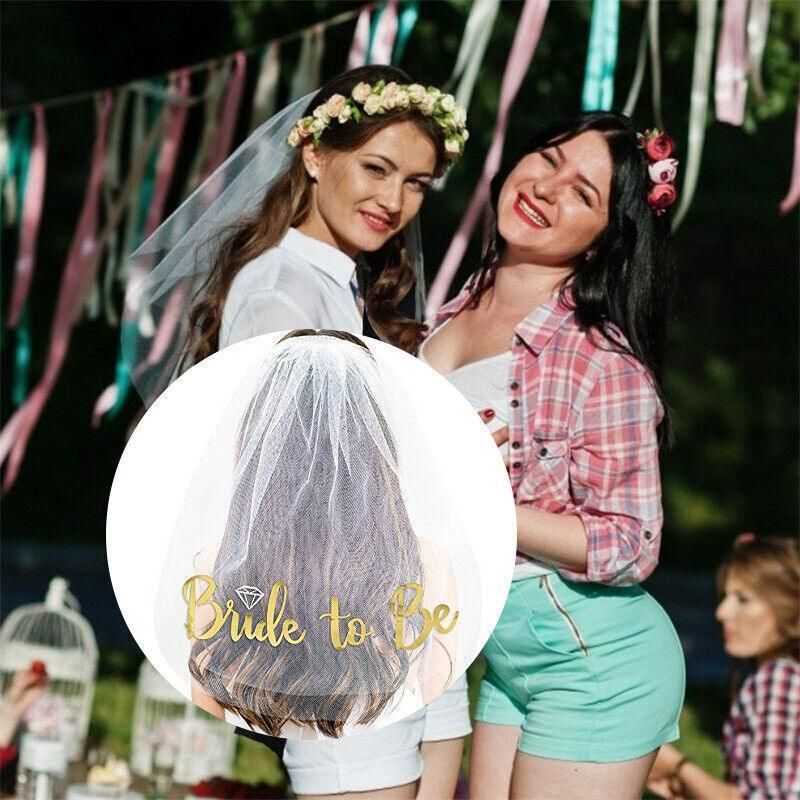 Bride To Be Hen Veil Sash Tiara Hens Night Bridal Shower Kitchen Tea view 11