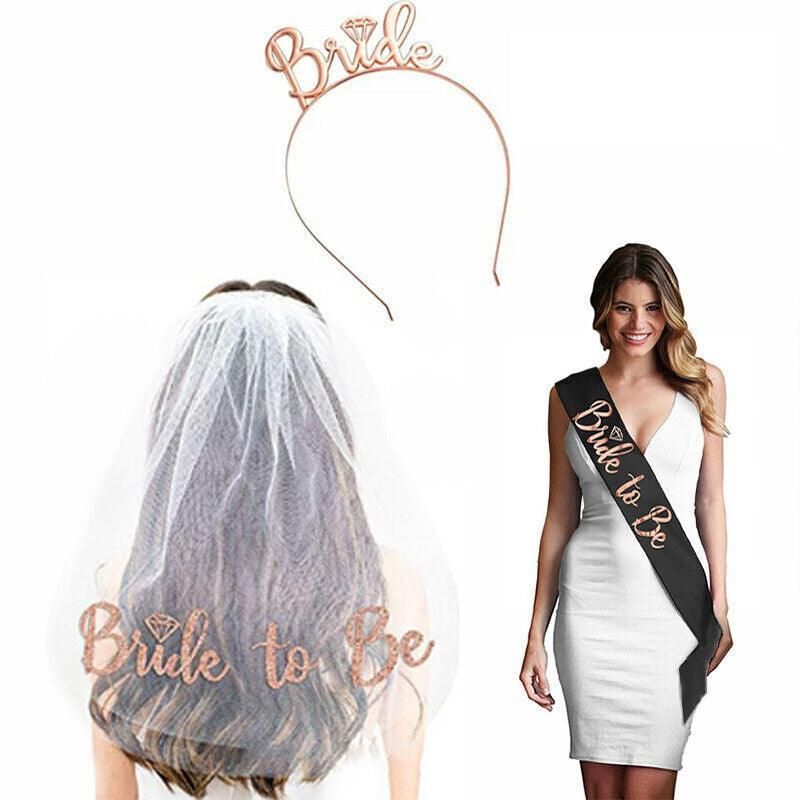 Bride To Be Hen Veil Sash Tiara Hens Night Bridal Shower Kitchen Tea