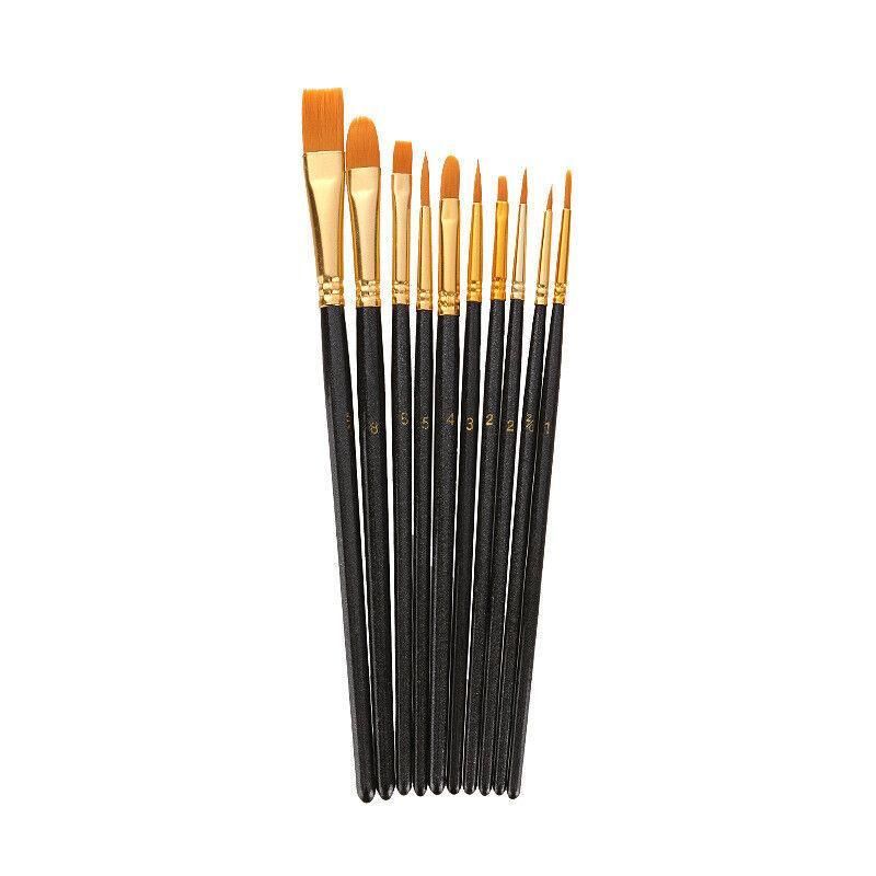 10pcs Artist Paint Brush Set Acrylic Oil Watercolour Gouache Painting Supplies