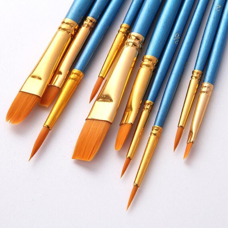 10pcs Artist Paint Brush Set Acrylic Oil Watercolour Gouache Painting Supplies view 6
