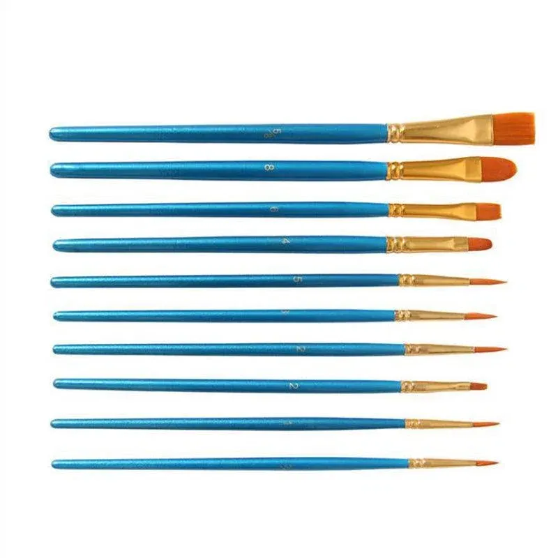 10pcs Artist Paint Brush Set Acrylic Oil Watercolour Gouache Painting Supplies view 8