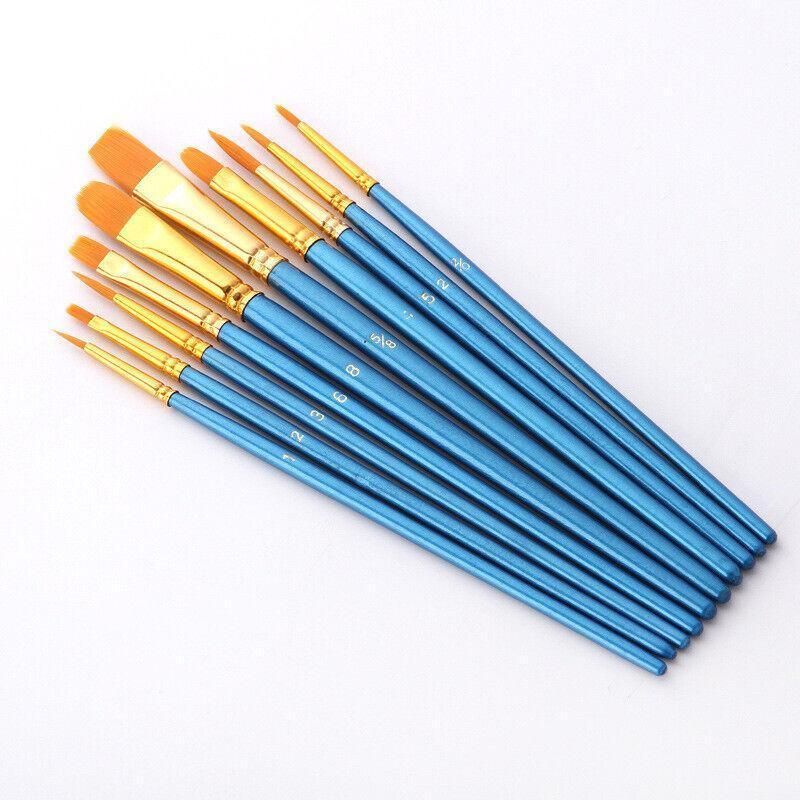 10pcs Artist Paint Brush Set Acrylic Oil Watercolour Gouache Painting Supplies view 10