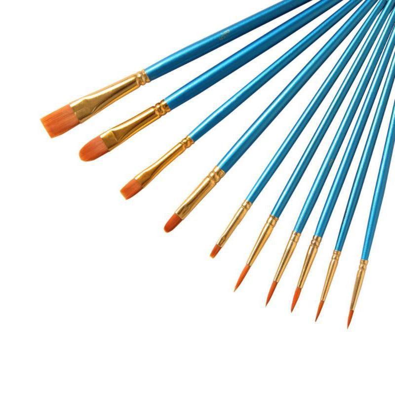 10pcs Artist Paint Brush Set Acrylic Oil Watercolour Gouache Painting Supplies view 12