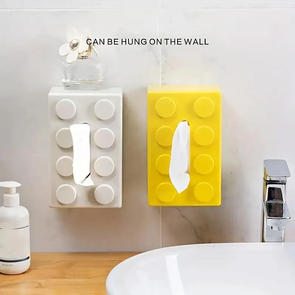 Tissue Box Cover Creative Building Block Cute Napkin Dispenser Holder Home view 5