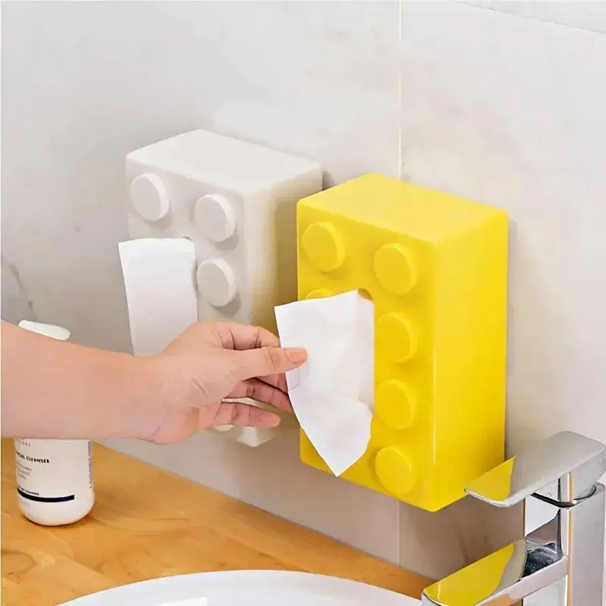 Tissue Box Cover Creative Building Block Cute Napkin Dispenser Holder Home view 7