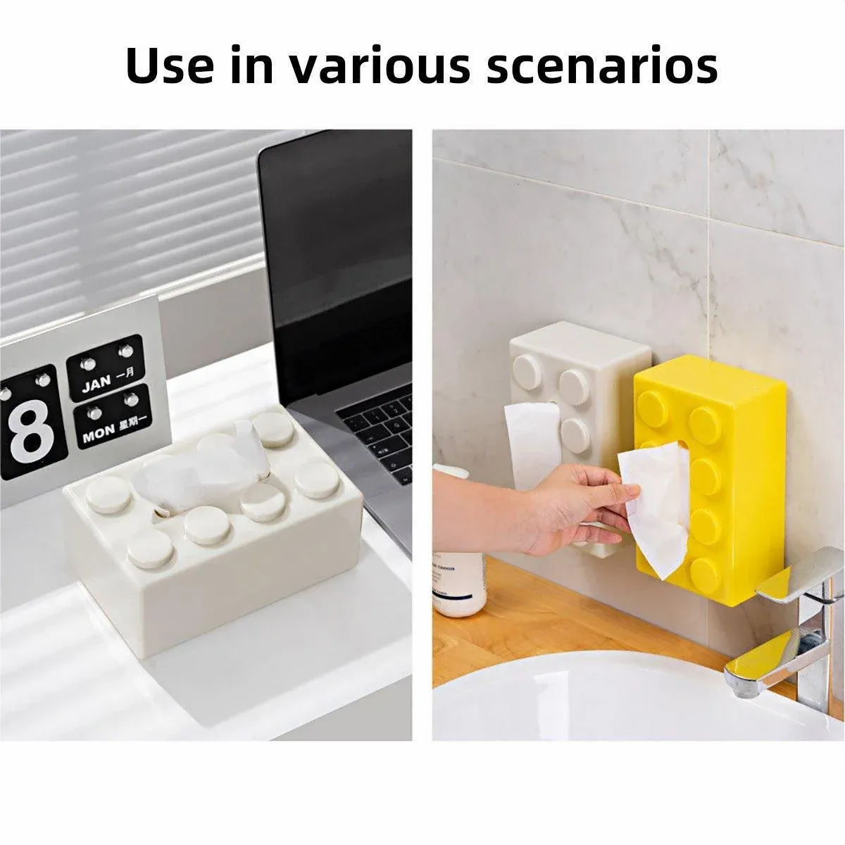 Tissue Box Cover Creative Building Block Cute Napkin Dispenser Holder Home view 8
