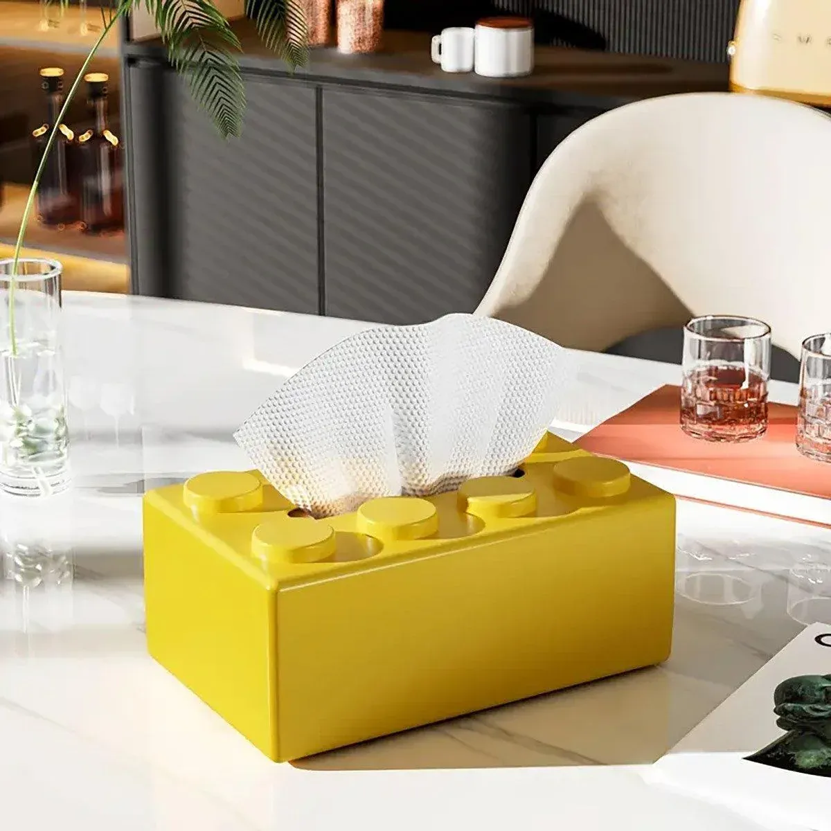 Tissue Box Cover Creative Building Block Cute Napkin Dispenser Holder Home view 10