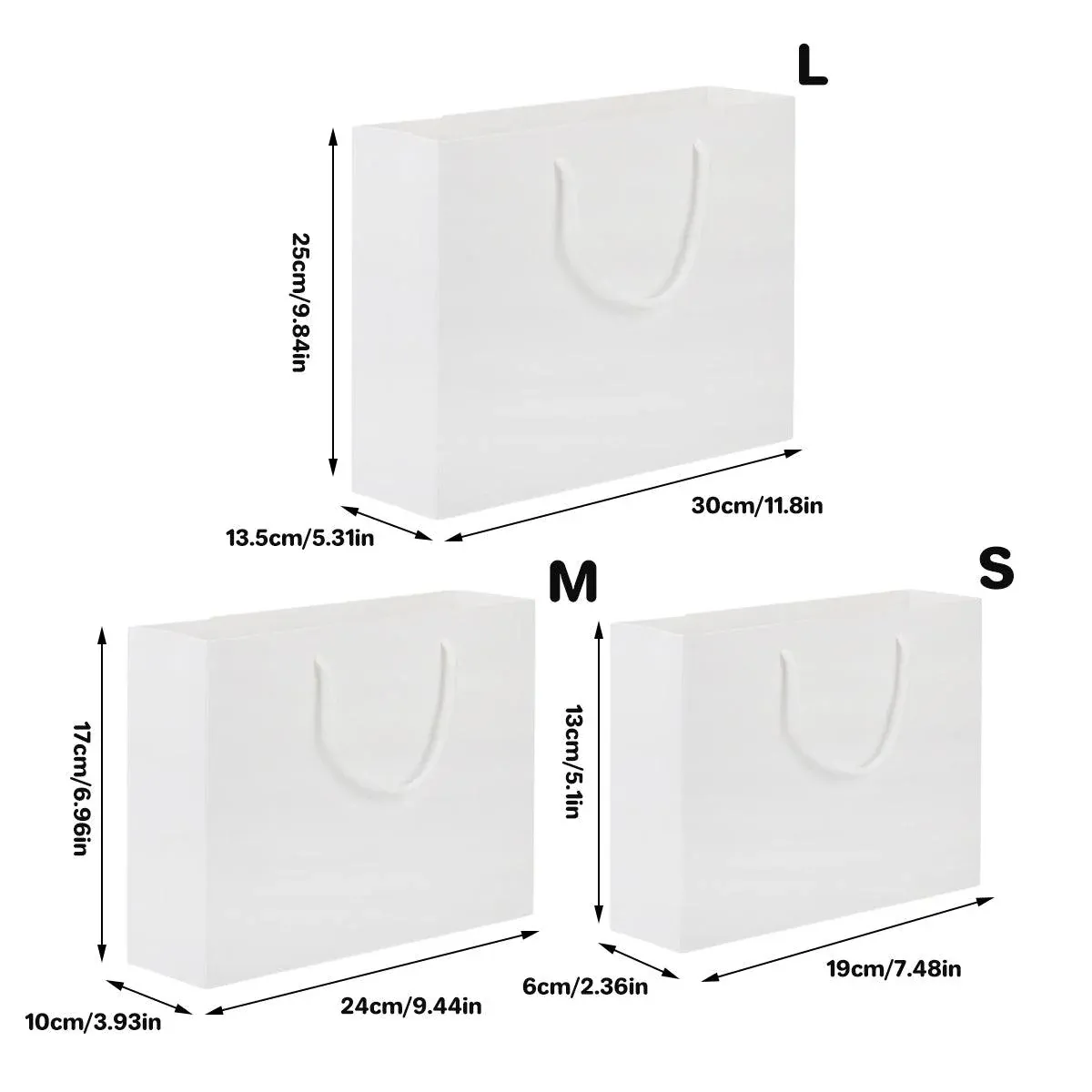 50PCS Kraft Paper Gift Bags Custom Blank Shopping Handbags for Garment view 4