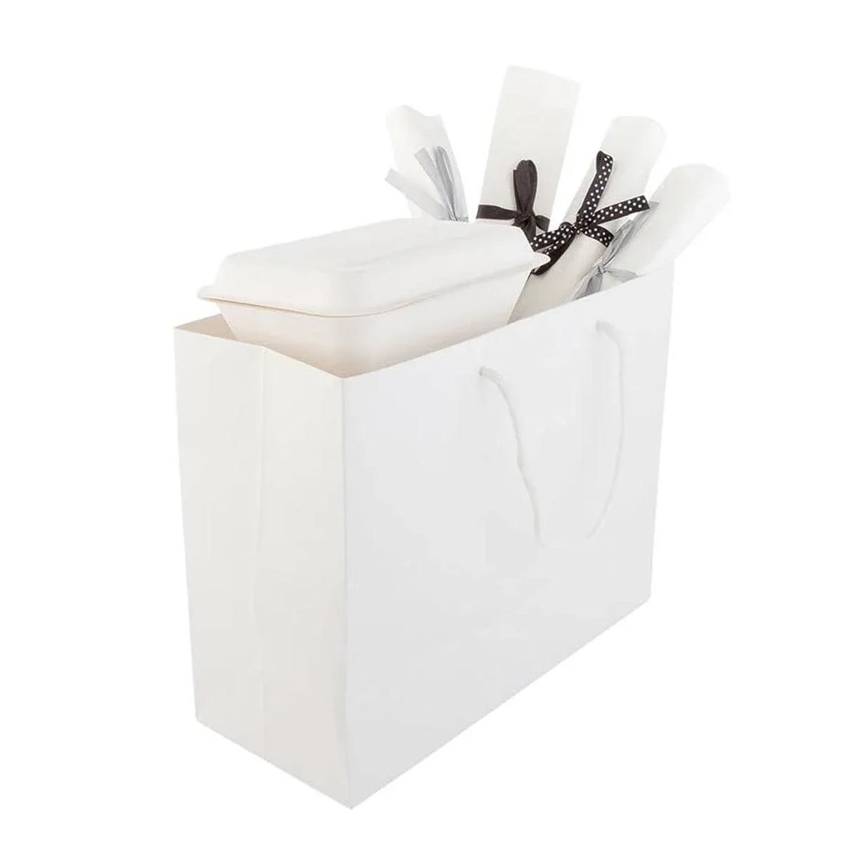 50PCS Kraft Paper Gift Bags Custom Blank Shopping Handbags for Garment view 12