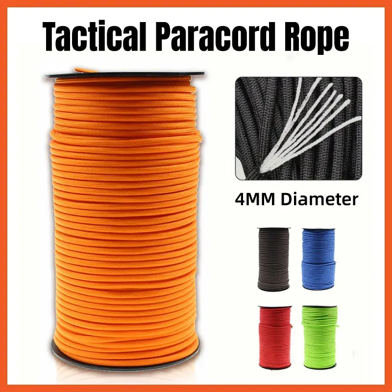 100m Paracord Outdoor Camping Binding Braided Rope Survival Gear Hiking Rope - Red view 2