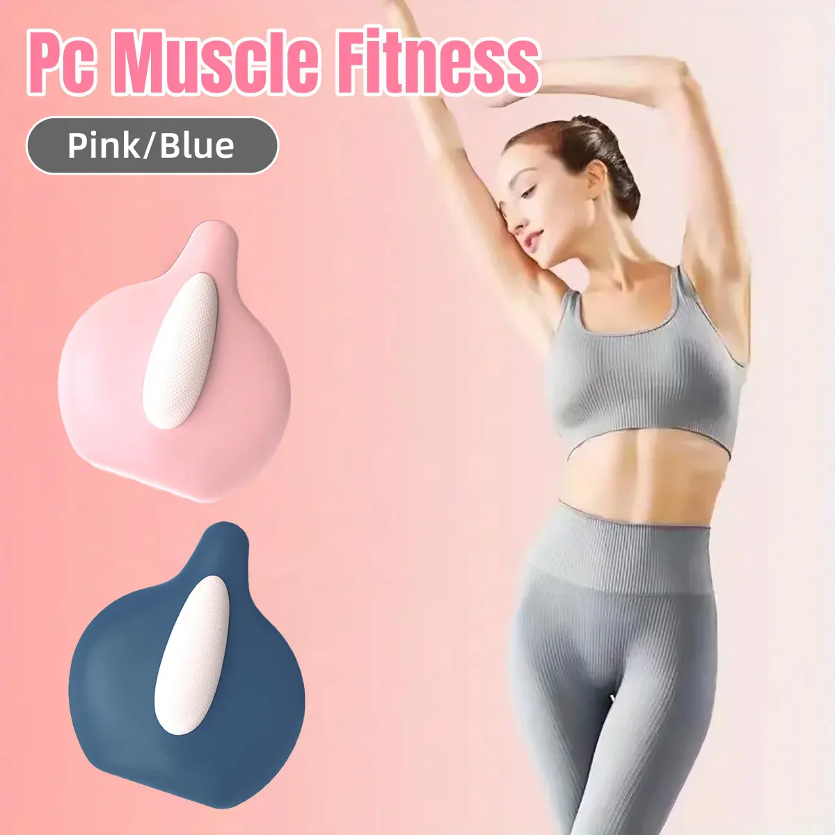 Hip and Inner Thigh Squeeze Trainer Compact Fitness Tool for Home Workouts - Pink view 2