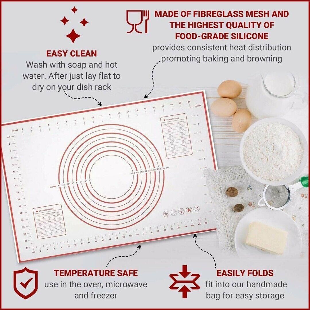 Non-Stick Silicone Baking Mat Rolling Cake Dough Scale Pastry Clay Fondant view 6