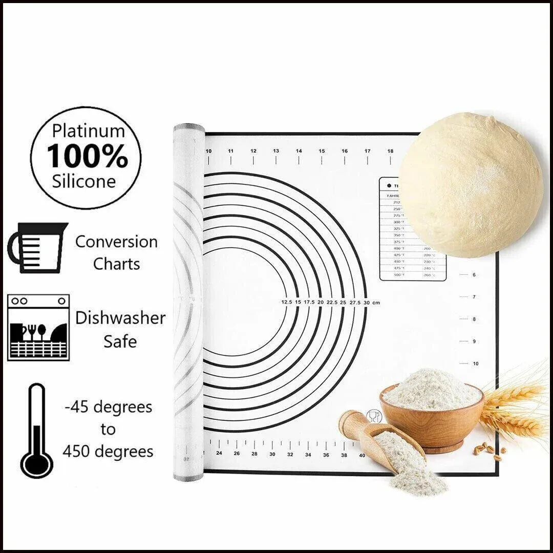 Non-Stick Silicone Baking Mat Rolling Cake Dough Scale Pastry Clay Fondant view 12