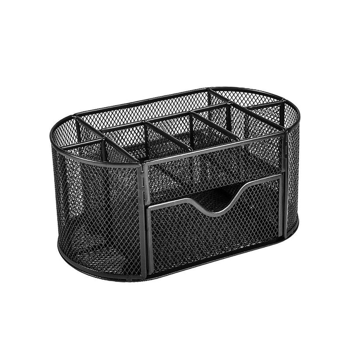 Creative Metal Desktop Pen Holder Multi-function Storage Box Organizer Rack