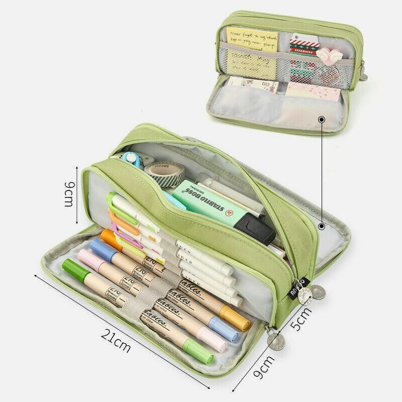 Zipper Pencil Case Large Capacity Storage Bag School Stationery Makeup view 4