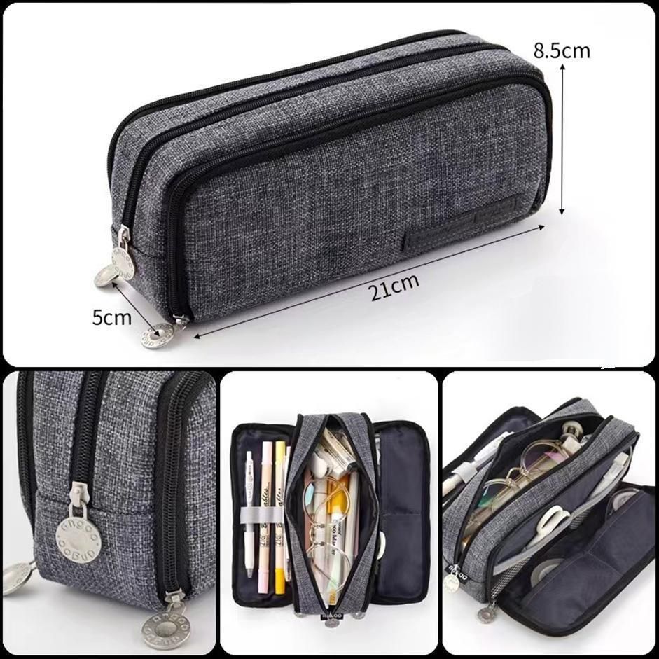 Zipper Pencil Case Large Capacity Storage Bag School Stationery Makeup view 6