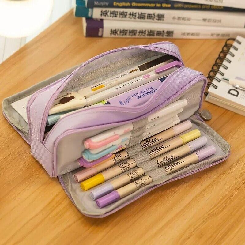 Zipper Pencil Case Large Capacity Storage Bag School Stationery Makeup view 10