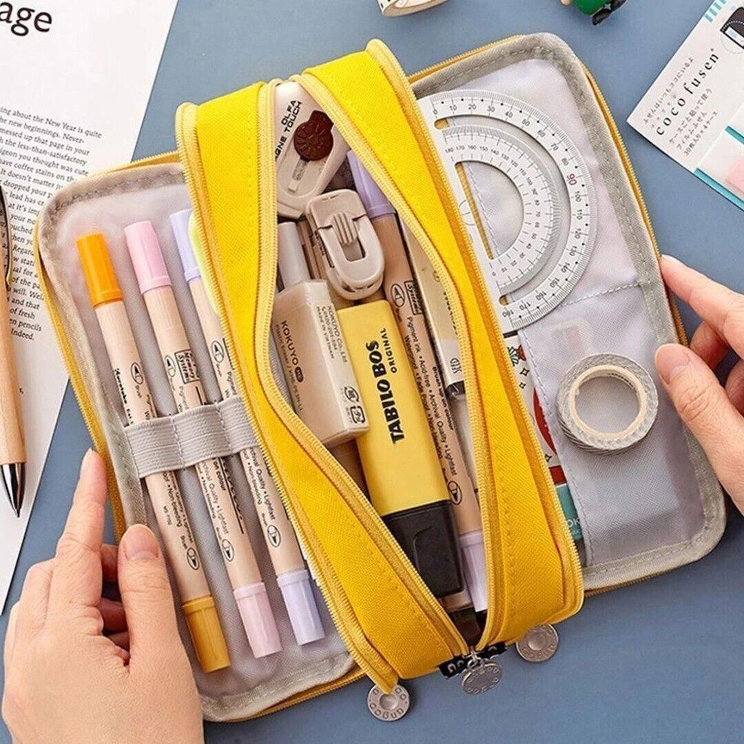 Zipper Pencil Case Large Capacity Storage Bag School Stationery Makeup view 11