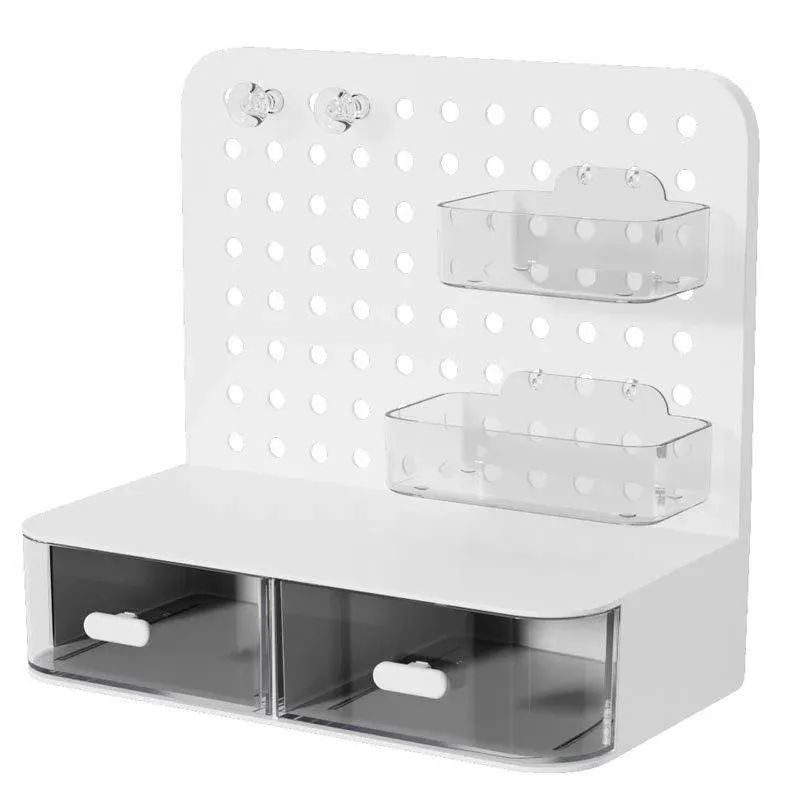 Desktop Storage Box Drawer Organizer Hole Plate Shelf Sub Storage Solution view 2