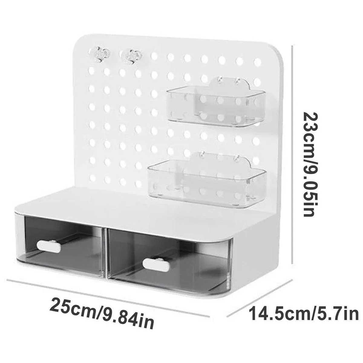 Desktop Storage Box Drawer Organizer Hole Plate Shelf Sub Storage Solution view 3