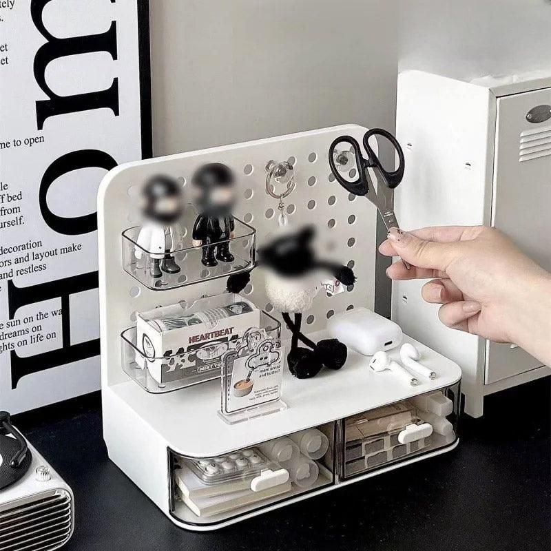 Desktop Storage Box Drawer Organizer Hole Plate Shelf Sub Storage Solution view 5