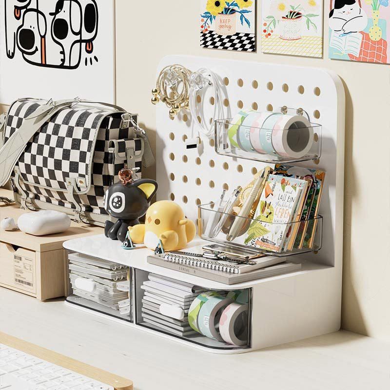Desktop Storage Box Drawer Organizer Hole Plate Shelf Sub Storage Solution view 8