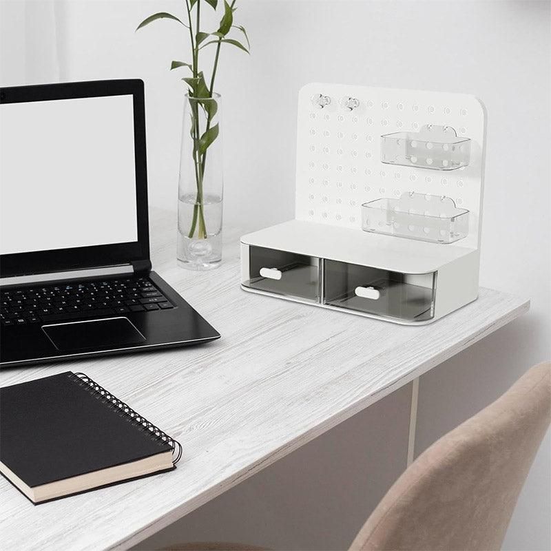 Desktop Storage Box Drawer Organizer Hole Plate Shelf Sub Storage Solution view 10